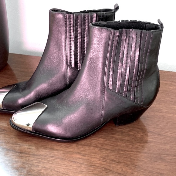 SCHUTZ Metallic Cap LUCCYEN Cowboy Boot S20514-00180-003 NEW - Picture 4 of 12